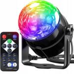 MAXSELL Diszkó Projektor Disco Gömb Forgó Lézer Reflektor Led Rgb Távirányító (KULA DISCO RGB LUSTRZANA NA IMPREZE)
