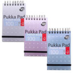 Pukka Pad Jegyzetfüzet, A7, spirálozott, vonalas, 50 lap, PUKKA PAD "Metallic Pocket Book", vegyes színek (PUP6254) - tintasziget