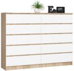  Comodă K160 10sz Clp Pk Stejar Sonoma / Alb Comoda