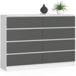  Comodă K140 8sz Clp Pk Albă / Gri Comoda