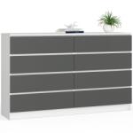  Comodă K160 8sz Clp Pk Alb / Gri Comoda