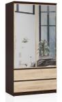  DULAP S 90 cm 2 UȘI 2 SERTARE 2 OGLINZI PK WENGE / SONOMA Comoda