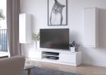  Perete de living CLP - set de mobilier vitrină + dulap TV alb Comoda