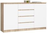  Comodă K160 2d 4sz Clp Pk Stejar Sonoma / Alb Comoda
