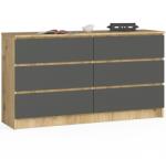  Comodă K140 6sz Clp Stejar Artisan / Gri Comoda