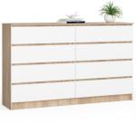  Comodă K160 8sz Clp Pk Stejar Sonoma / Alb Comoda