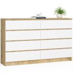  Comodă K160 8sz Clp Stejar Artisan / Alb Comoda