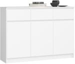  Comodă K140 3d 3sz Clp Pk Albă Comoda