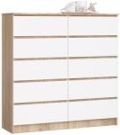  Comodă K120 10sz Clp Pk Stejar Sonoma / Alb Comoda