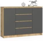  Comodă K140 2u 4s Clp Pk Stejar Artisan / Gri Comoda