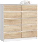  Comodă K120 10sz Clp Pk Albă / Sonoma Comoda