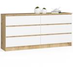  Comodă K160 6sz Clp Stejar Artisan / Alb Comoda