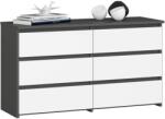  Comodă Cl100 6sz Gri / Alb Comoda