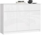  Comodă K140 3d 3sz Clp Pk Alb Lucioas Comoda