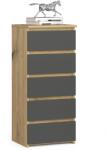 Comodă Cl5 Pk Stejar Artisan / Gri Comoda