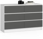  Comodă K120 6sz Clp Pk Albă / Gri Comoda