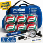 Molten Pachet volei 6 mingi Molten V5M5000 FLISTATEC + geanta 6 mingi + pompa DHP21 + manometru (6XV5M5000-DHP-PGA-EK)