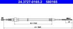 ATE Cablu, frana de parcare ATE 24.3727-0165.2 (24.3727-0165.2) - centralcar