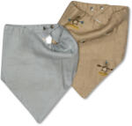 Nuuroo Baveta bandana din muselina de bumbac organic Villads - set 2 bucati - Surfer/Dusty Blue - Nuuroo Bavata