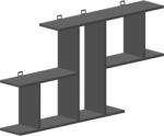 PAKOWORLD Raft de perete cu functie de depozitare Vertoura, Gri închis, 116x18x60 cm (361-000088) Raft