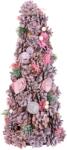 MagicHome Brad decorativ de Craciun roz, ornamentat, MagicHome, 40 cm (8091106)