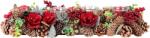 MagicHome Ikebana advent naturala cu conuri si flori rosii, 50x16x9 cm (8091711)