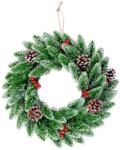 MagicHome Coronita de Craciun MagicHome cu bobite, aspect natural nins, 33 cm (8091553)