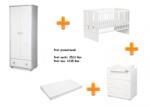 Klups Set mobilier camera bebe Klups Nati alb-gri cu patut, comoda si saltea (00089261) Saltea bebelusi