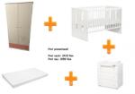 Klups Set mobilier camera bebelusi Klups Korona Paula alb-roz cu saltea (00089263) Saltea bebelusi