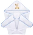 Klups Prosop de baie pentru bebelusi Klups Teddy Blue cu capison, 100x100 cm (00080834)