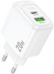hoco. Incarcator Retea Hoco CS54A, Cablu USB-C 1m, PD20W, 1xUSB-C, 1xUSB-A QC3.0, FastCharge, Alb (Vtk-Acc-8434)