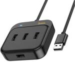 hoco. HB31 Hub USB, Multiport, USB-A la 4 x USB-A 2.0, 4 in 1, 20cm, Negru (Clc-Acc-1898)