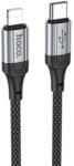 hoco. Cablu Date si Incarcare Hoco X102 USB-C la Lightning 27W, Brodat, 1m, Negru (Vtk-Acc-8521)