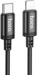 hoco. Cablu Date si Incarcare Hoco X89 USB-C la Lightning 27W, Brodat, 2m, Negru (Vtk-Acc-8517)