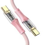 Kakusiga Cablu Date si Incarcare Kakusiga KSC-809 USB-C 60W QC3.0, Brodat, 1m, Roz (Vtk-Acc-10237)