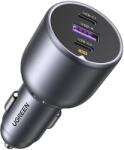 UGREEN Incarcator auto Ugreen, 130W, 2x USB-C, 1x USB, PD3.0, QX4.0, cu indicator LED, Gri (6941876230259)