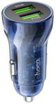 hoco. Incarcator Priza Auto Hoco Z47, 2xUSB-A PD 20W Fast Charge, Albastru (Clc-Acc-5446)