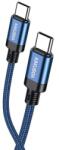 Kakusiga Cablu Date si Incarcare Kakusiga KSC-970 USB-C 60W 3A, Brodat, 1m, Albastru (Vtk-Acc-10242)