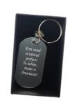  Breloc personalizat metalic cu placuta aluminiu gravat cu textul tau