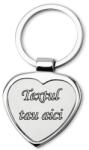  Breloc personalizat metalic in forma de inima amor gravat cu textul tau