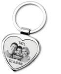  Breloc personalizat in forma de inima amor gravat cu poza si textul tau