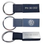  Breloc personalizat metalic in forma de dreptunghi cu piele gravat cu numarul de la masina