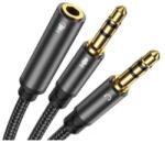 JOYROOM Cablu Adaptor cu doua mufe Jack 3.5mm Tata si Jack 3.5mm Mama, JoyRoom SY-A05, Negru (Clc-Acc-5403)