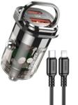KAKUSIGA Incarcator Auto Fast Charge Kakusiga KSC-1193 36W PD Dual Port cu cablu USB-C - iPhone - Negru (Clc-Acc-901)