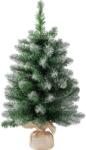 MagicHome Brad artificial de Craciun 60 cm, cu aspect nins si baza in iuta (8091677)