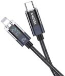 Kakusiga Cablu Date si Incarcare Kakusiga KSC-971 USB-C la Lightning 27W QC3.0, Brodat, 1m, Negru (Vtk-Acc-10246)