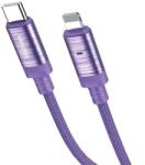 Kakusiga Cablu Date si Incarcare Kakusiga KSC-972 USB-C la Lightning 3A Smart On-Off, Brodat, 1m, Mov (Vtk-Acc-10249)