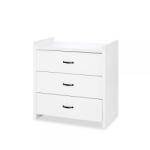 Klups Comoda de înfasat Klups Amelia alba, 3 sertare, 89x45x84 cm (00081390)