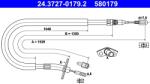 ATE Cablu, Frana De Parcare 24.3727-0179.2 Mercedes-Benz Sprinter 4-T Vw Lt 28-35 Ii