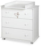 Klups Comoda de infasat pentru bebe Klups Safari Giraffe Alba, 3 sertare (00004937)